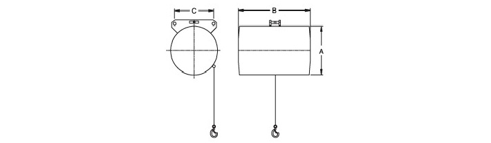 DONGSUNG單繩氣動平衡器結構尺寸圖